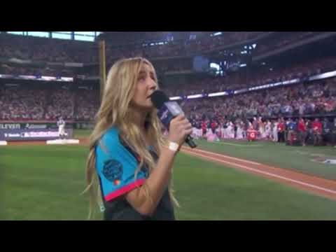 Ingrid Andress sings the worst national anthem ever at the Home Run Derby 2024