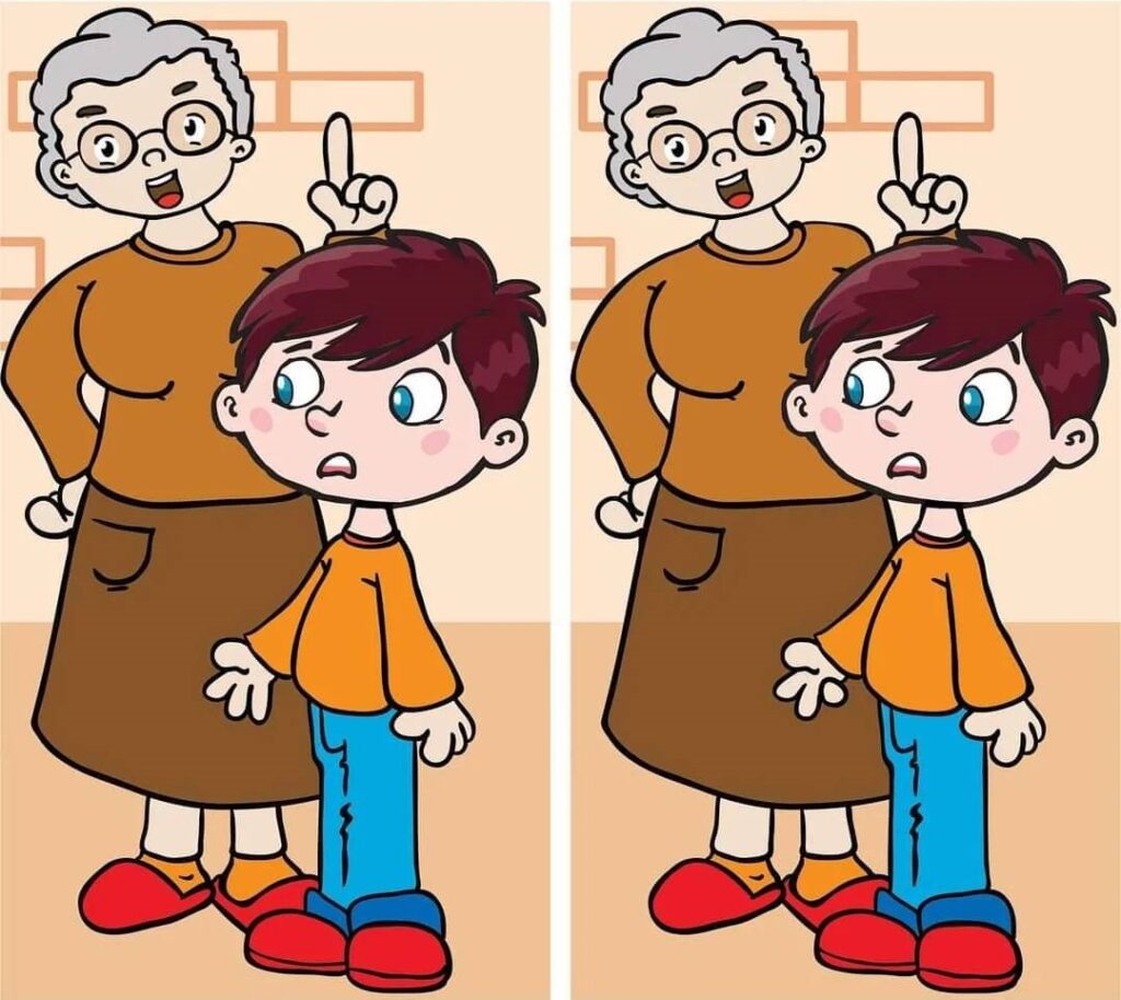 See if you can spot the difference between the grandmother and grandson in the picture within 12 seconds