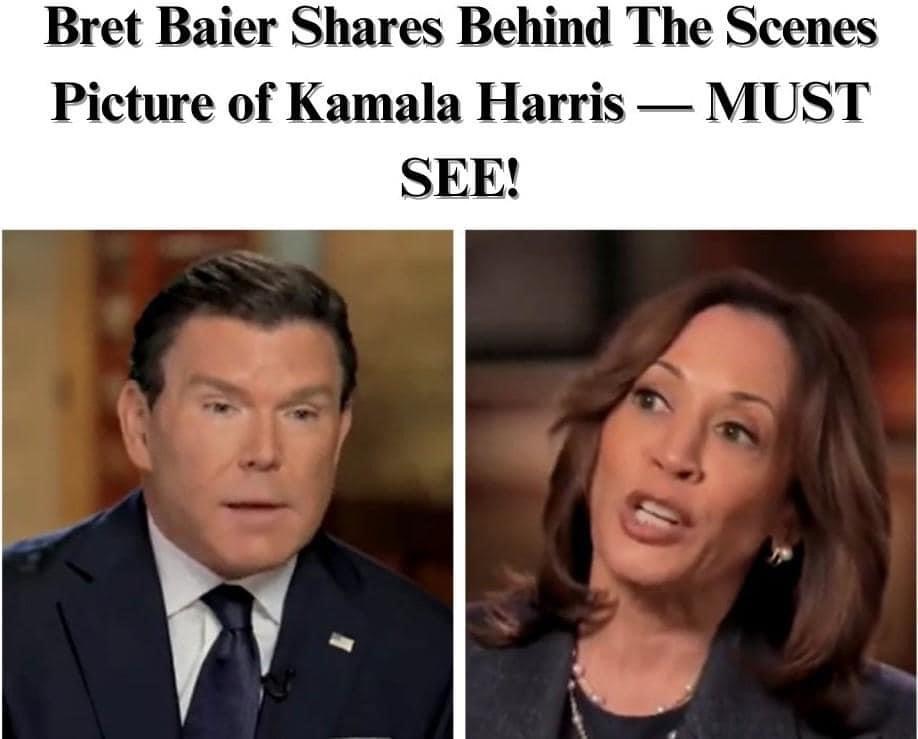 Bret Baier Shares ‘Behind The Scenes’ Photo of Kamala Harris